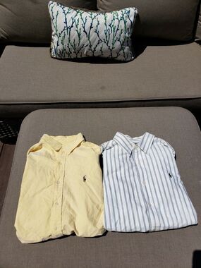Lot of 2 XL Polo Ralph Lauren Long Sleeve Mens Button Down Dress Shirts Classic